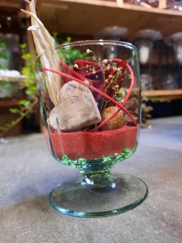 Rose stabilisée dans son verre